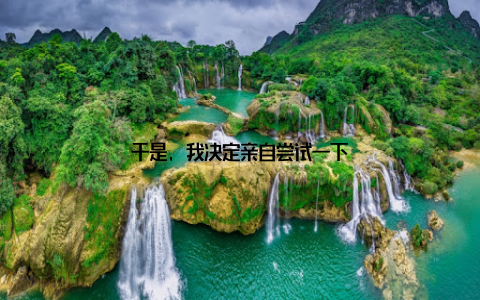 于是, 我决定亲自尝试一下