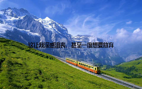 这让我深感沮丧, 甚至一度想要放弃