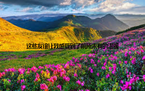 这些友谊让我感受到了前所未有的温暖