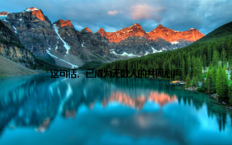 这句话, 已成为无数人的共同心声