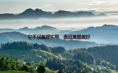 它不仅美观实用, 而且寓意美好