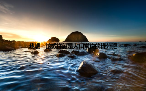 我想, 这或许就是人们常说的缘分吧