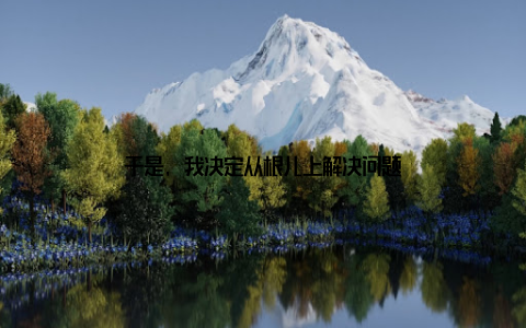 于是, 我决定从根儿上解决问题