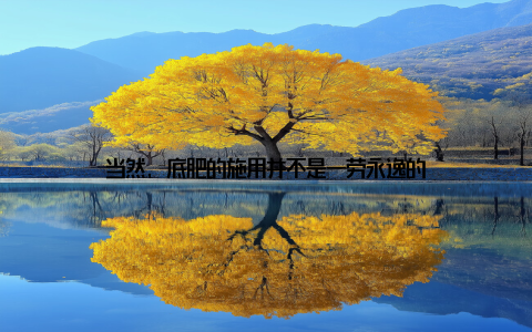 当然, 底肥的施用并不是一劳永逸的