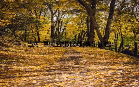 当然, 具体还要根据实际情况来调整
